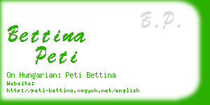bettina peti business card